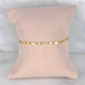 Pulsera Zirconias Dorada