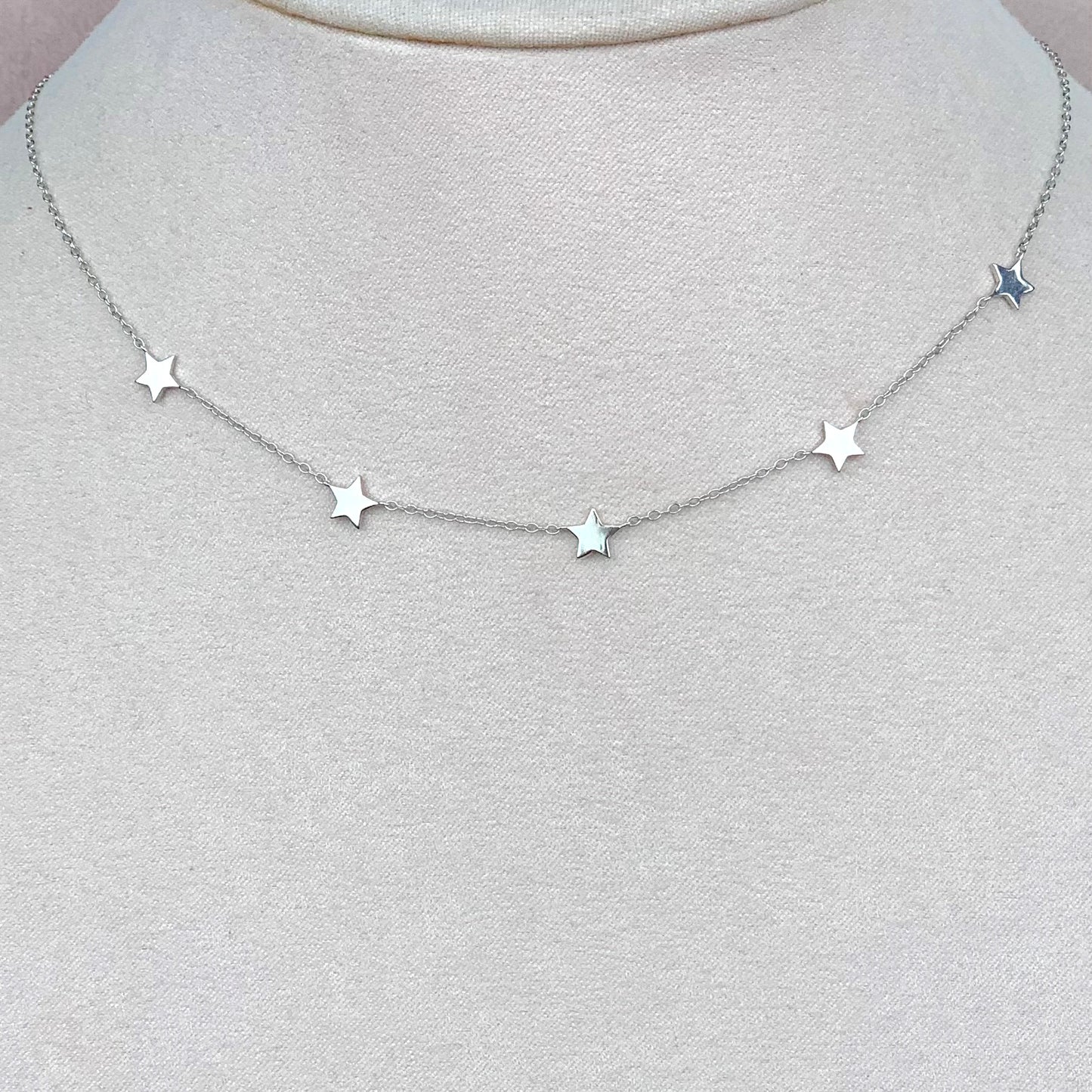 Choker Cinco Estrellas Plateado