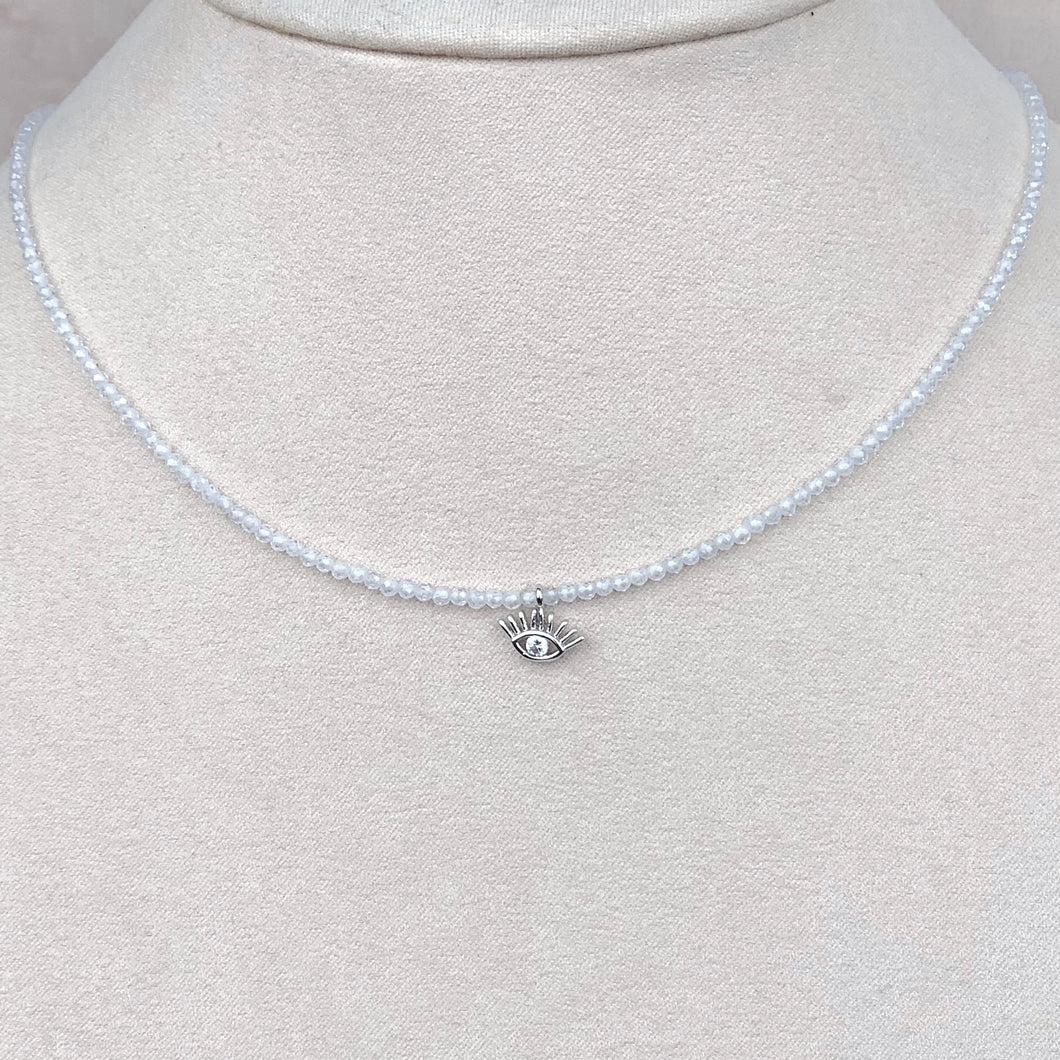 Choker Ojo Plateado Zirconias